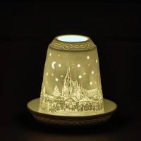 Starlight Glocke Nr.124 Weihnachtsmarkt am Abend Windlicht Teelichthalter