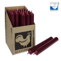 Stabkerze dunkelrot 180x22 mm aus Paraffin Tafelkerze Deko Tischkerze
