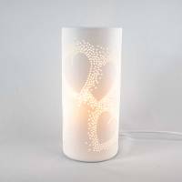Herzen 245xØ110mm Tischlampe, Tischleuchte, weiss, inkl Leuchtmittel Porzellan, Dekoration