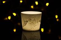 Hellmann Starlight Votiv small Nr. 94 Zauberhaftes Kolibri-Windlicht aus Porzellan