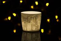 Starlight Votiv small Nr.177, Porzellan Windlicht Teelicht Hellmann Lithophanie Eisbären