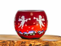 Leuchtglas Nr.512 ohne Wachs Ø11cm Dekoration Teelicht Windlicht Engel schwebend