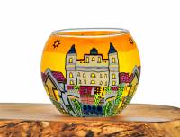 Leuchtglas Nr.370 ohne Wachs Ø11cm Dekoration Teelicht Windlicht Weingarten