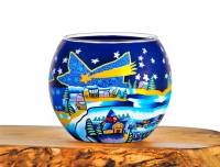 Leuchtglas Nr.66 ohne Wachs Ø11cm Dekoration Licht Windlicht Teelicht Weihnachtsstern