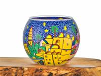 Leuchtglas Nr.40 ohne Wachs Ø11cm Dekoration Licht Windlicht Teelicht Stadt orientalisch