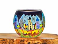 Leuchtglas Nr.37 ohne Wachs Ø11cm Dekoration Licht Windlicht Kirchenbesuch am Sonntag