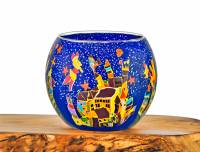 Leuchtglas Nr.35 ohne Wachs Ø11cm Deko Licht Windlicht Teelichthalter Motiv Nürnberg