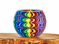 Leuchtglas Nr.9 ohne Wachs Ø11cm Dekoration Licht Windlicht Teelichthalter Phantasiemotiv