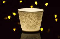 Hellmann Starlight Votiv Nr.38 Weihnachtsstern Windlicht Teelichthalter Lithophanie Porzellan