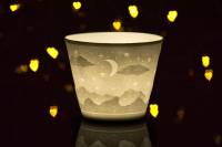 Hellmann Starlight Votiv Nr.32 Firmament Windlicht Teelichthalter Lithophanie Porzellan