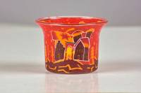 Votiv Glas 346 Sternschnuppe über Winterdorf dekoratives Windlicht Teelichthalter Leuchtglas