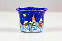 Votiv Glas 176 Dorf bei Nacht mit Kirche dekoratives Windlicht