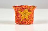 Votiv Glas 143 Stern orange dekoratives Windlicht