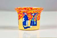 Votiv Glas 110 Katzen gelb/rot dekoratives Windlicht