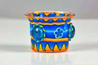 Votiv Glas 100 Nuggets blau dekoratives Windlicht