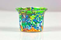 Votiv Glas 93 Flowerpower in grün dekoratives Windlicht