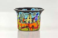 Votiv Glas 37 Kirchenbesuch am Sonntag dekoratives Windlicht