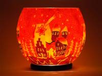 Leuchtglas Lampe Gigant Nr.346 Sternschnuppe rot Ø30cm, inklusive elektr. Beleuchtung, Leuchte