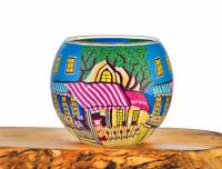 Leuchtglas Nr.562 ohne Wachs Ø11cm Dekoration Windlicht Teelichthalter Cafe Paris 1