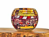 Leuchtglas Nr.576 ohne Wachs Ø11cm Dekoration Windlicht Teelichthalter Café Paris