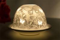 Kerzenfarm Dome Light, Nr. 30008 Schmetterlinge - Teelicht Windlicht Dekoration Porzellanteelicht