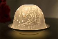 Kerzenfarm Hahn Dome Light, Nr. 30039 Elfe - Teelicht Windlicht Dekoration Porzellanteelicht