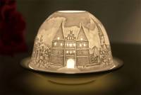 Kerzenfarm Hahn Dome Light Nr. 30045 Lübeck - Teelicht Windlicht Dekoration Porzellanteelicht