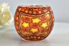 Leuchtglas 21201 four stars Ø11cm Sternmosaik Tiffany Stil in Orange & Braun Unikat in Serie