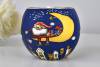Leuchtglas 21824 Santa on the moon Ø11cm Santa auf dem Mond Kerzenfarm Unikat in Serie